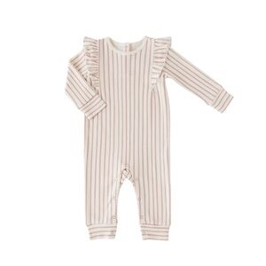 Pehr Organic Cotton Stripes Away Ruffle romper 3-6 mo